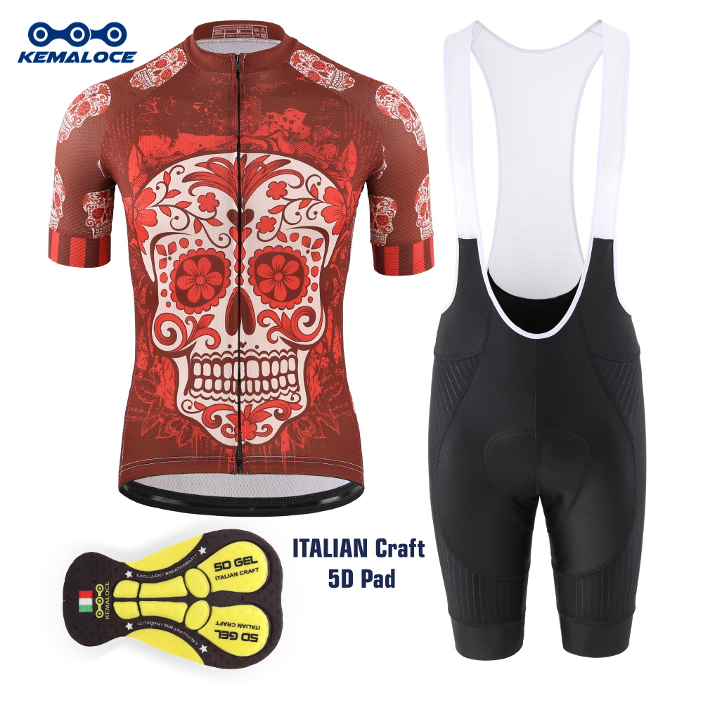 Padded Cycling Shorts 5D Gel - Kemaloce-メンズサイクリングジャージ,アウトドアスポーツ用の通気性のある赤い半袖マウンテンバイクシャツ,5dジェルパッド付き