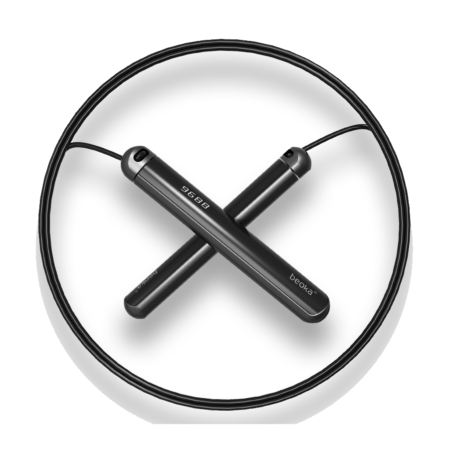 Smart Jump Rope Digital Counter - コードレススマート接続式ロングハンドルカウンティングウェイト付きケーブルジャンプデジタルワイヤレススキップロープ（カウンター付き）