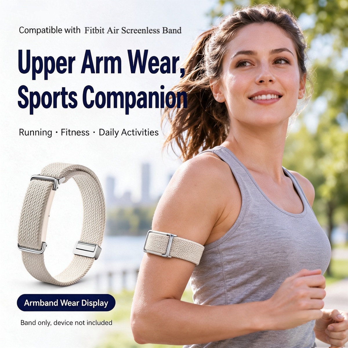 Resistance Bands Set With Handles - Google Fitbit Air用ナイロン製磁石付きリストバンド＆アームバンド。通気性があり、軽量で、スポーツやフィットネスに最適なリストバンド。