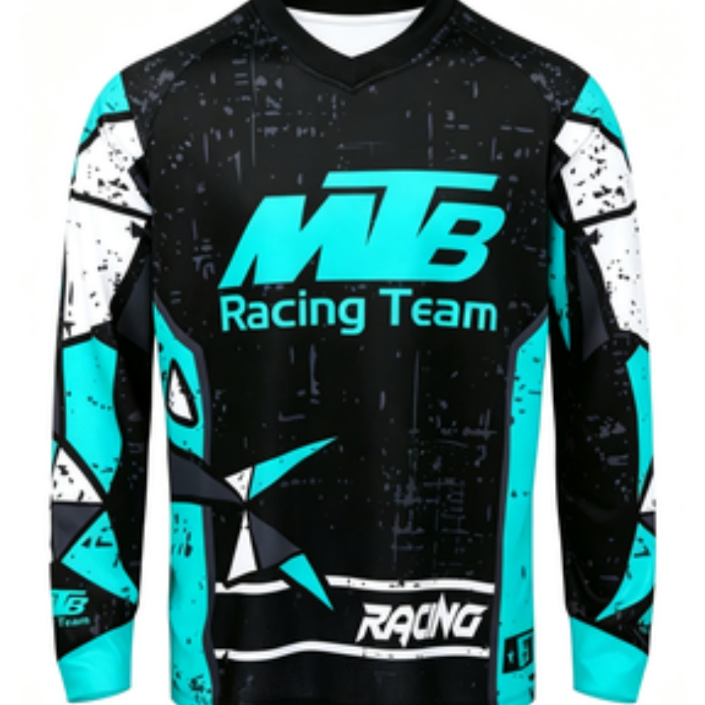 Team Sports - チームロングスリーブスポーツトップ 通気性速乾素材 プロ仕様サイクリングデザイン マウンテンバイク＆カジュアルウェア用