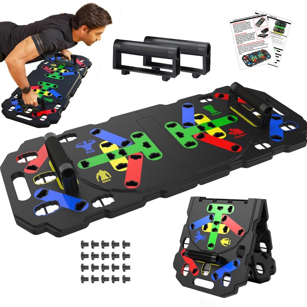 ポータブル折りたたみ式多機能プッシュアップボード＆ハンドル付 - Push Up Board Foldable Multi Function のレビューと価格