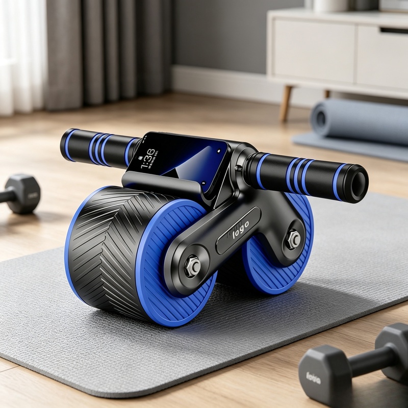 自動リバウンド機能付きダブルホイール腹筋ローラー（スマホホル - Ab Roller Wheel With Elbow Support のレビューと価格