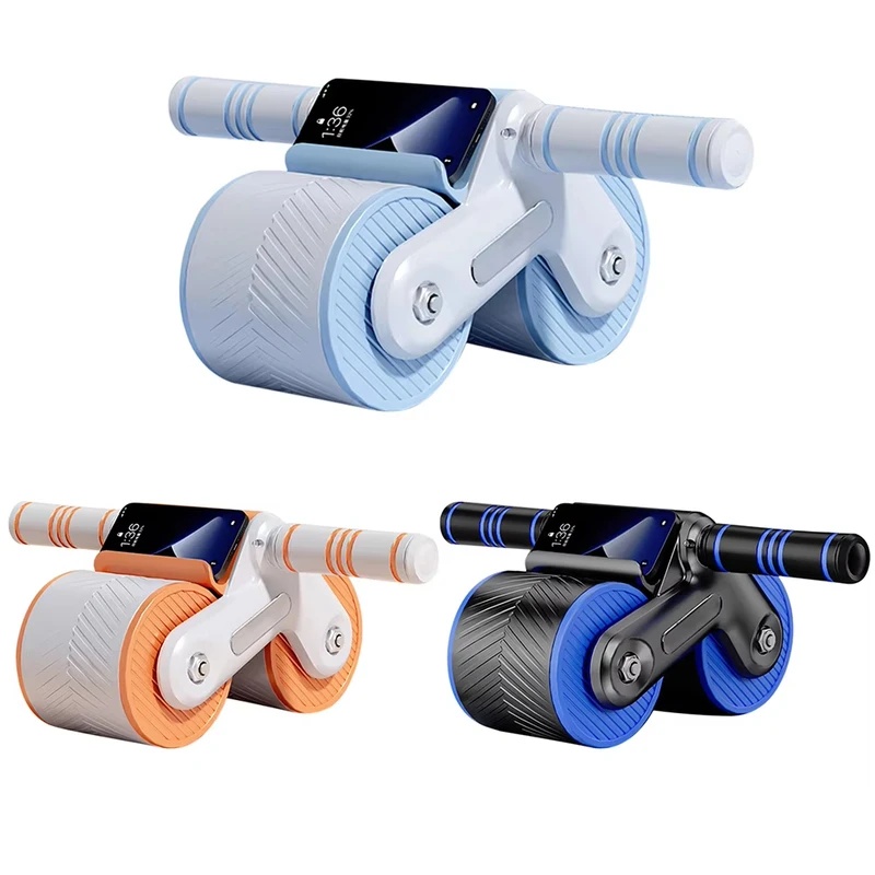 自動リバウンド機能付きダブルホイール腹筋ローラー（スマホホル - Ab Roller Wheel With Elbow Support のレビューと価格