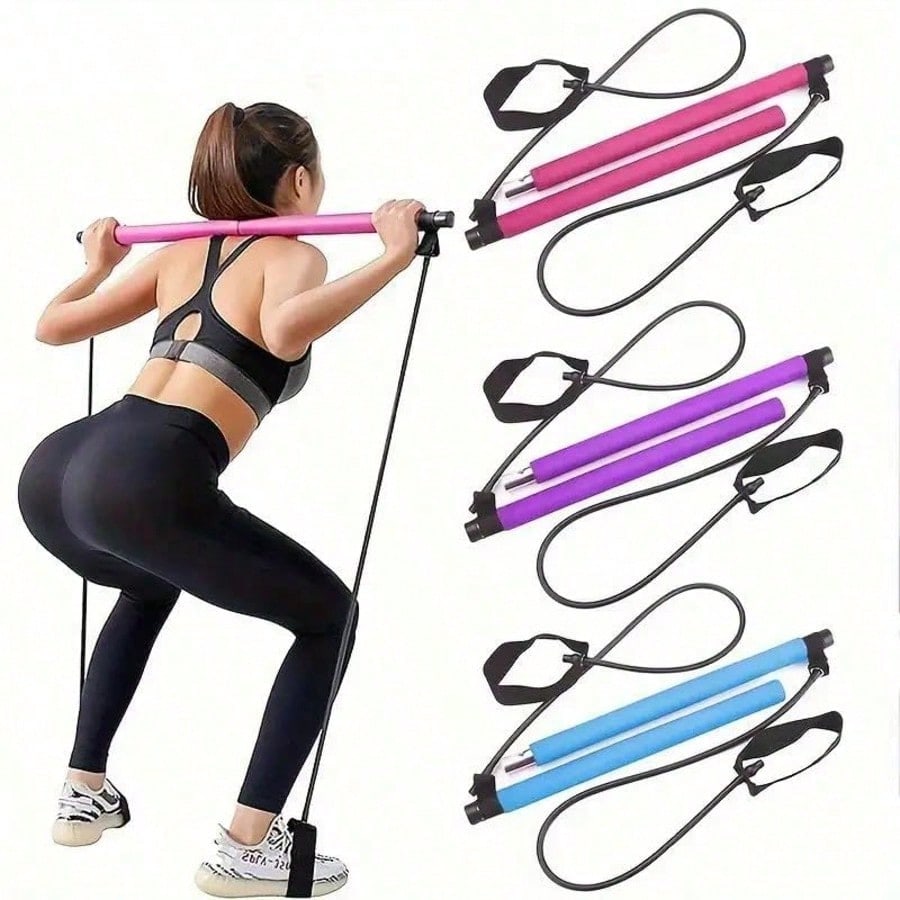 レジスタンスバンド付きのピラティスバー・キット。持ち運び可能 - Pilates Bar Kit With Resistance Bands のレビューと価格