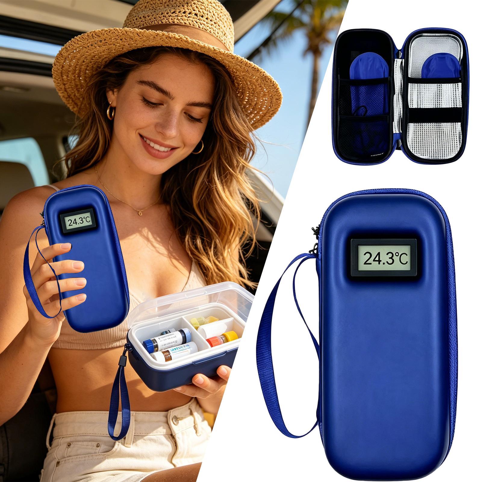 温度表示付きクーラートラベルケース 防水収納バッグ 断熱クー - Camping のレビューと価格