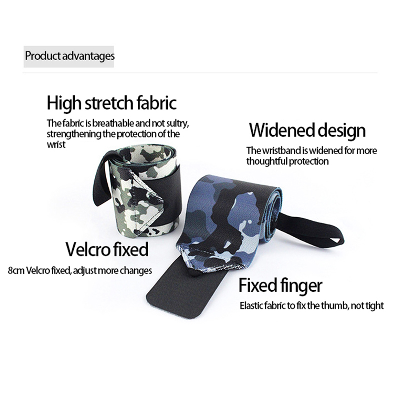 1pc 手首サポートジムストラップ迷彩調節可能なリストバンド - Wrist Wraps Weightlifting Support のレビューと価格