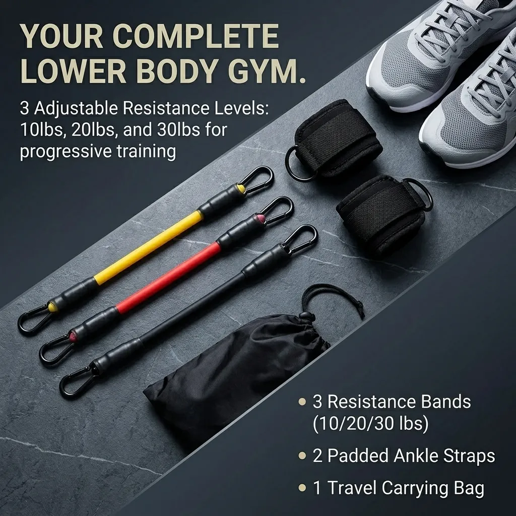 5ピースアンクルレジスタンスバンドセット、調節可能なストラッ - Resistance Bands Set With Handles のレビューと価格