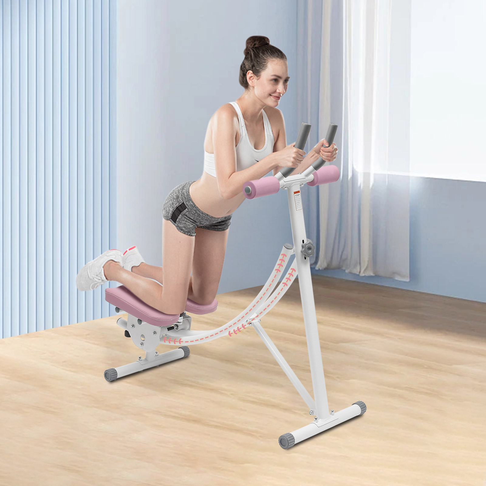 腹筋トレーニングマシン、調整可能な腹筋トレーナー、折りたたみ - Ab Roller Wheel With Elbow Support のレビューと価格
