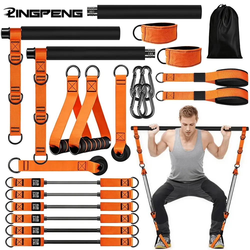レジスタンスバンド ホームピラティスセット レジスタンスバー - Pilates Bar Kit With Resistance Bands のレビューと価格