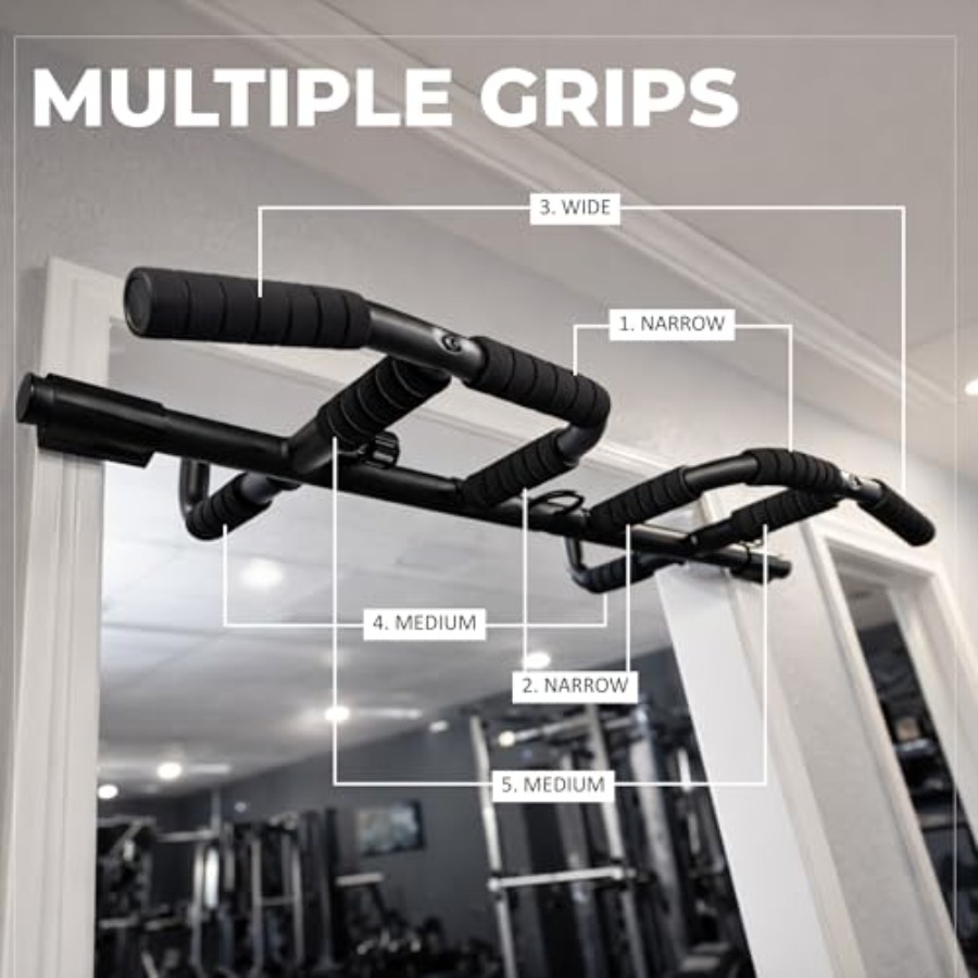 ドア枠懸垂バー セット サスペンションストラップ付き マルチ - Door Pull Up Bar No Screw のレビューと価格