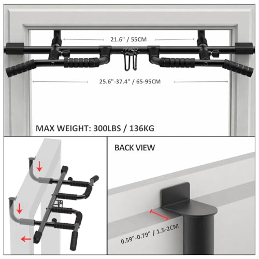 ドア枠懸垂バー セット サスペンションストラップ付き マルチ - Door Pull Up Bar No Screw のレビューと価格
