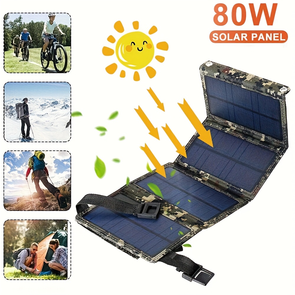 【ソーラーパネル】80Wポータブル折りたたみ式ソーラーパネル - Camping のレビューと価格