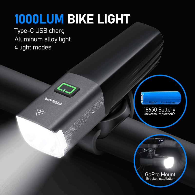 CYCLAMI X7 Reality 1000ルーメン バイ - Rechargeable Bicycle Headlight 1000 Lumen のレビューと価格