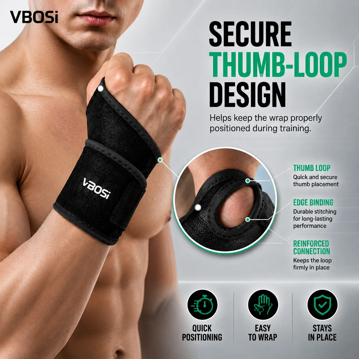 VBSOi 調節可能なリストサポートブレース 親指ループ付き - Wrist Wraps Weightlifting Support のレビューと価格