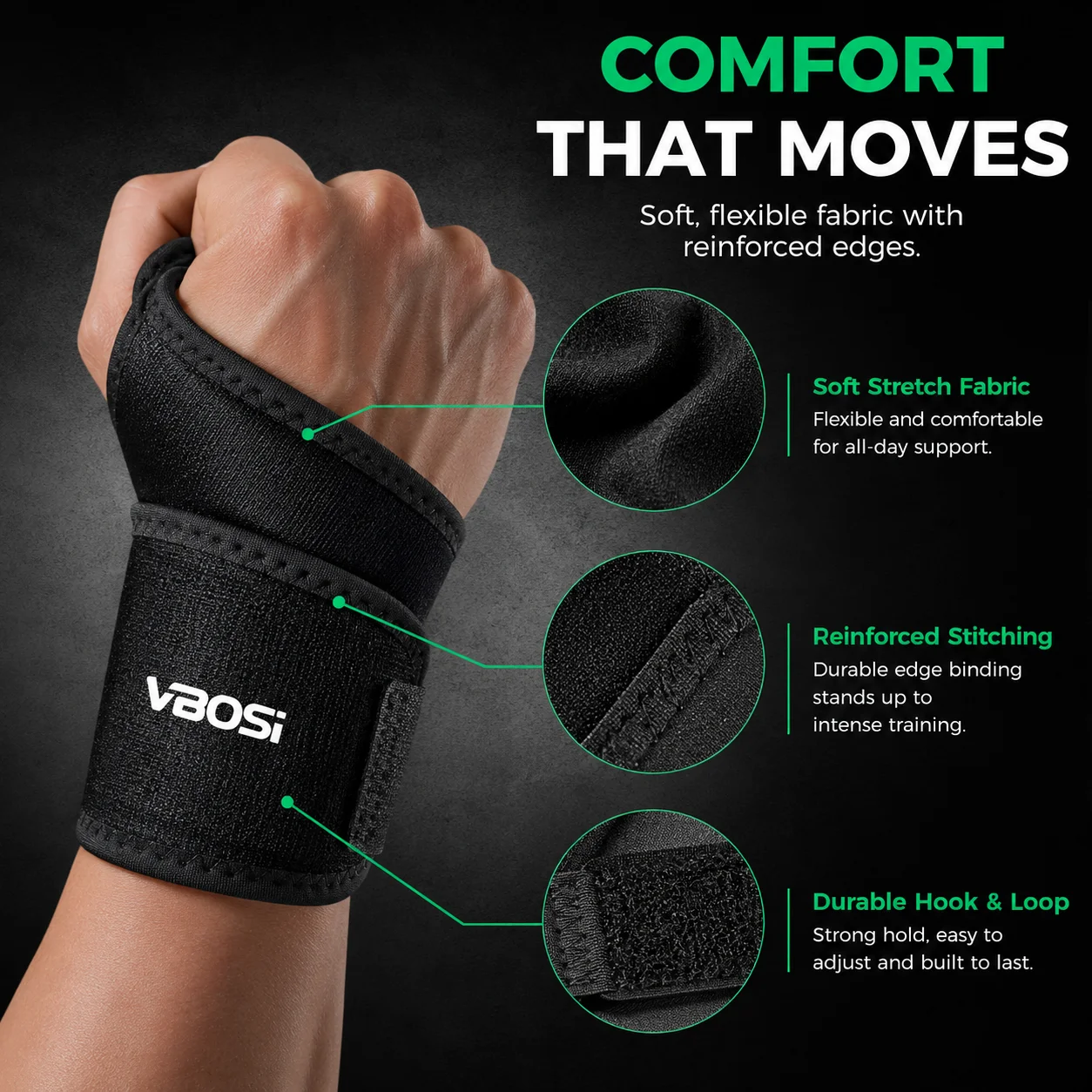 VBSOi 調節可能なリストサポートブレース 親指ループ付き - Wrist Wraps Weightlifting Support のレビューと価格