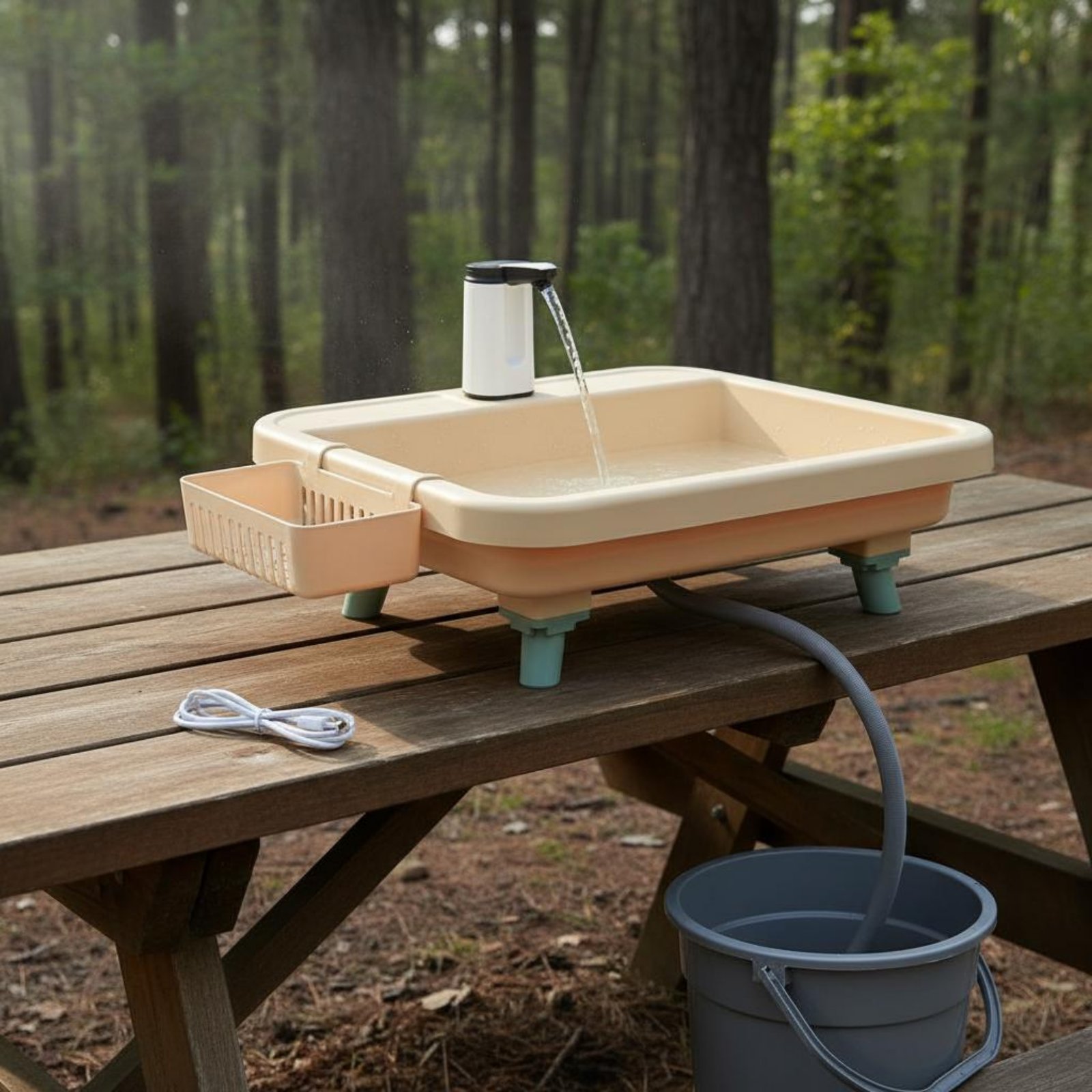 ポータブル手洗いステーション シングルボタン機能付き キャン - Camping のレビューと価格